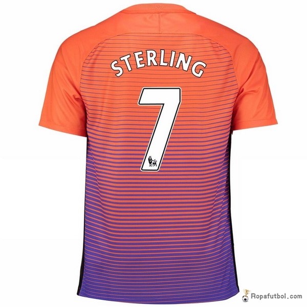 Camiseta Manchester City Replica Tercera Ropa Sterling 2016/17 Naranja